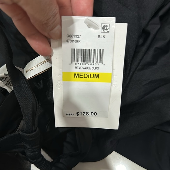 Becca by Rebecca Virtue Color Code Elaine Split Strap One-Piece Black Medium - Picture 6 of 6